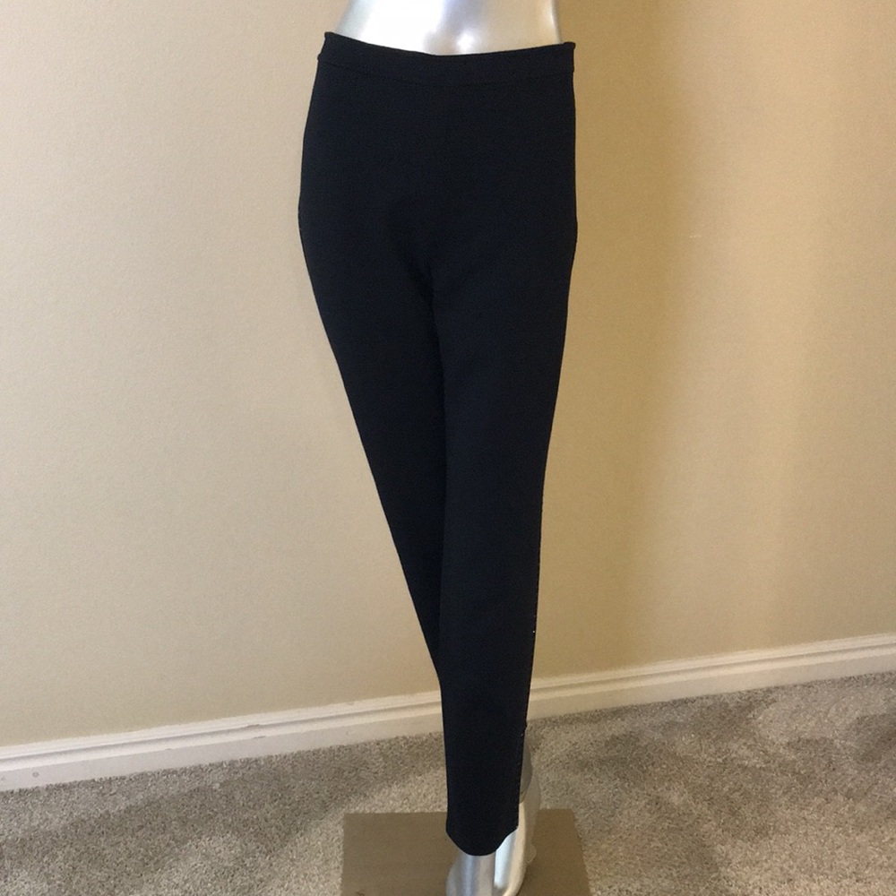 ST. JOHN Alexa Fit Rhinestone Embellished Knit Ankle Pants